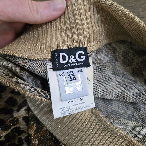 Vtg AUTHENTIC DOLCE & GABBANA LEOPARD PRINT COTTON Midi SKIRT size 42 6 - Picture 9 of 10